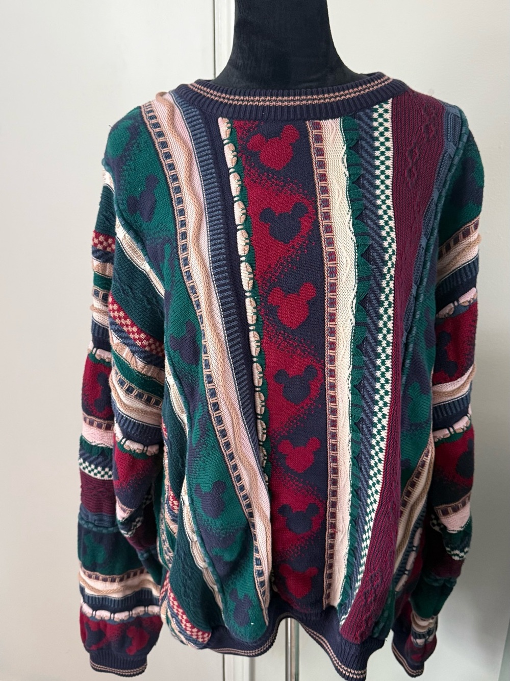 Rare Disney Multicolor Crewneck Sweater in Green, Navy, Burgundy, Cream, Pink